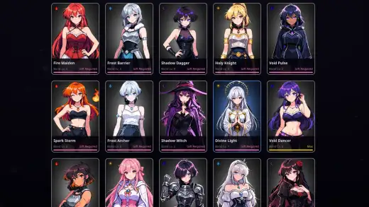The gallery of all 60 heroines