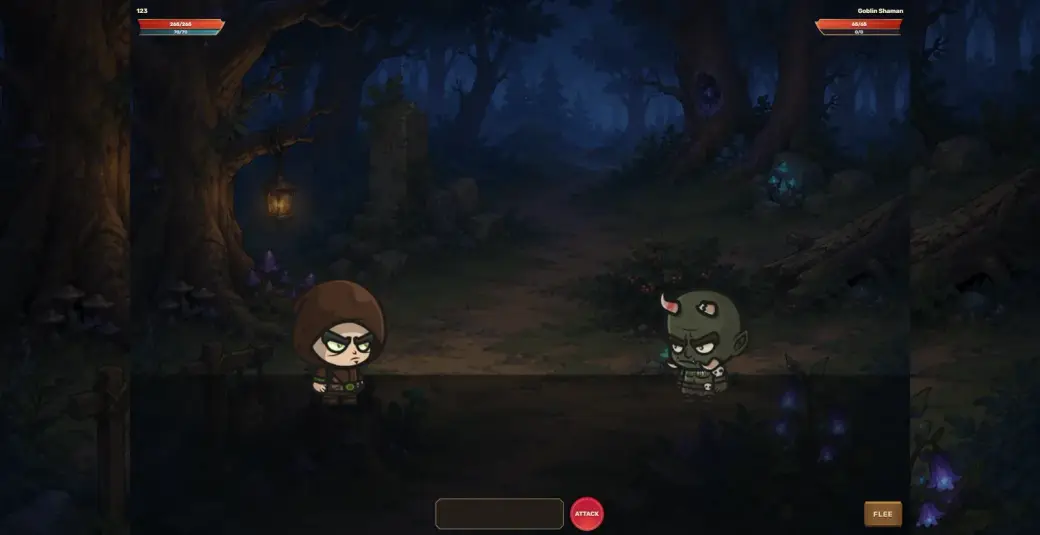 Turn-based battle in Alhimos
