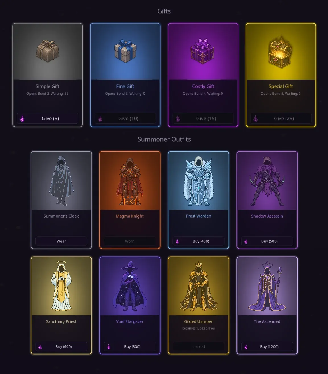 Soul Strip meta upgrades — four permanent upgrade paths