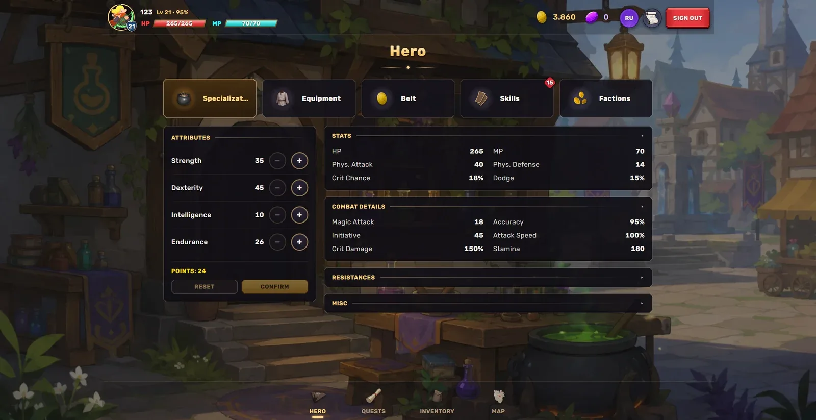 Hero & stats